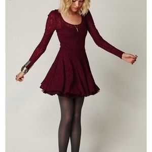 Free people Floral Lace Fit and Flare Dress